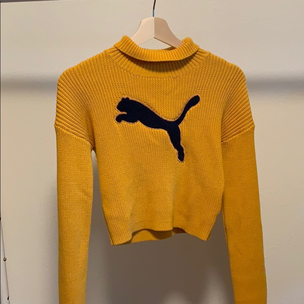 Cropped mustard yellow sweater by PumaxFenty